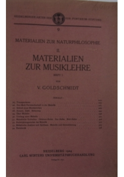 Materialen zur Musiklehre. Heft 3, 1924 r.