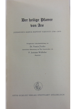 Der heilige Pfarrer von Ars