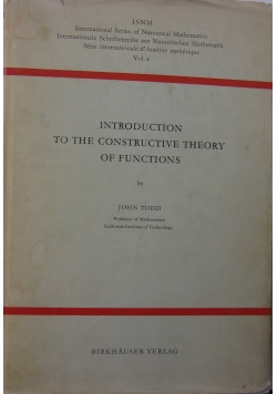 Introduction to the Constructive Theory of Functions