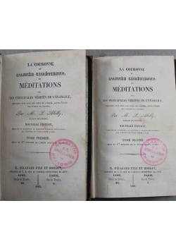 La Couronne de L Annee Chretienne ou Meditations 2 tomy 1869 r.