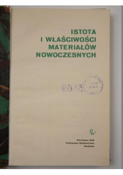 Istota i właściwości materiałów nowoczesnych