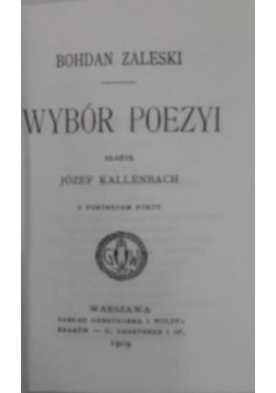 Wybór poezyi, reprint z 1909 r