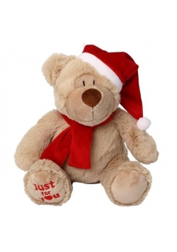 Miś Alan 20cm w czapce i szaliku beż