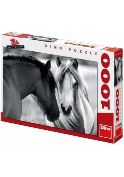 Puzzle 1000 Czarny i biały koń DINO