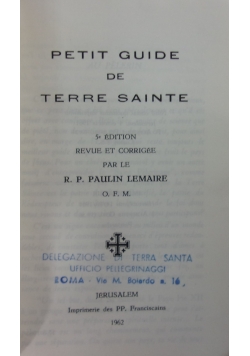 Petit guide de terre sainte