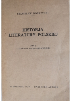 Historja literatury Polskiej tom I 1927 r.