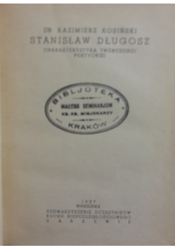 Stanislaw Długosz. Charakterystyka twórczości poetyckiej - 1937 r.