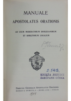 Mauale Apostolatus Orationis ,1934 r.