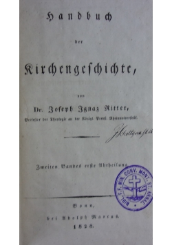 Handbuch der Kirchengeschichte, 1828 r.