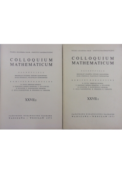 Colloquium Mathematicum, XXVII, Tom I i II
