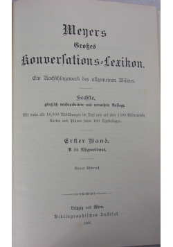 Meyers konsertations lexikon, tom 1 , 1920 r.