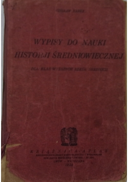 Wpisy do nauki  historji średniowiecznej, 1925 r.