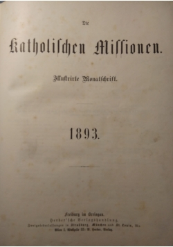 Die Katholischen Missionen, Illustrierte Wonatschrift, 1893 r.