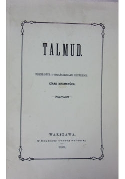 Talmud, Reprint z 1869 r.