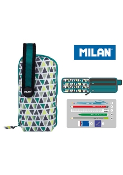 Multipiórnik Milan owalny z 4 piórnikami GEO zielono-czarny