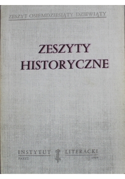 Zeszyty historyczne zeszyt osiemdziesiąty dziewiąty