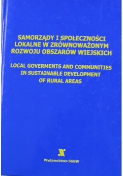 Samorządy i społeczności lokalne w zrównoważonym rozwoju obszarów wiejskich