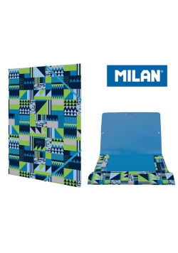 Teczka MILAN A4 cienka z gumką NEW GEO niebieski