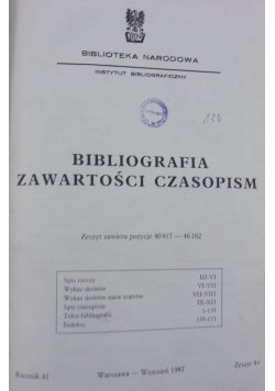 Bibliografia Zawartości Czasopism ,Zeszyt 9 do 12