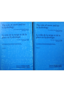 The role of snow and ice in hydrology Vol I i II