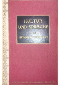 Kultur und Sprache, 1916r,