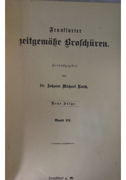 Frankfurter zeitgemasse Broschuren, 1884r.