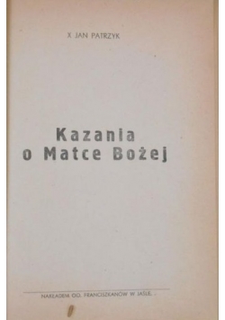 Kazania o Matce Bożej 1947 r.