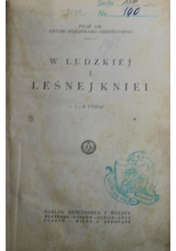W Ludzkiej i Leśnej Kniei 1923 r.