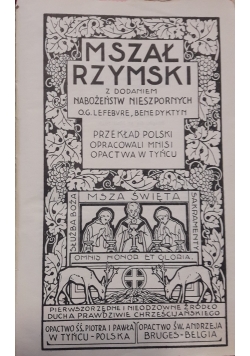 Mszał Rzymski z dodaniem Nabożeństw Nieszpornych