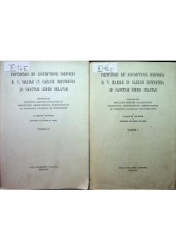Petitiones De Assumptione Corporea 2 tomy 1942 r