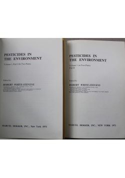 Pesticides in the Environment 2 volumes