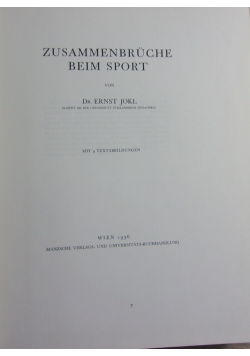 Zusammenbruch beim Sport, 1936r.