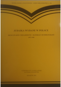 Judaika wydane w Polsce. Druki zwarte i niesamoistne : materiały do bibliografii 1992