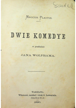 Dwie Komedye 1890 r