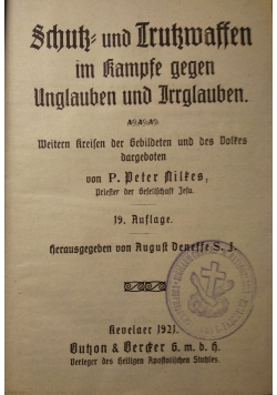 Schutz und Trutzwaffen, 1921 r.