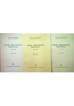 Polska Bibliografia Prawnicza Zeszyt  od I do III 1965 1969