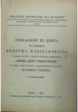 Działalność Ks Józefa w czasach Księstwa Warszawskiego 1937 r.