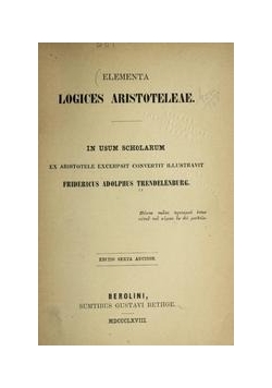 Elementa logices aristoteleae, 1845 r.