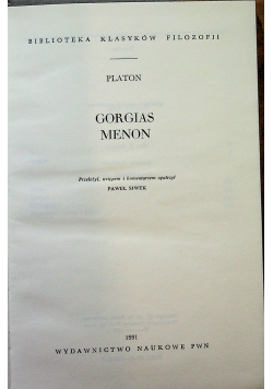 Platon Gorgias Menon
