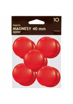Magnes 40mm czerwony 10szt GRAND
