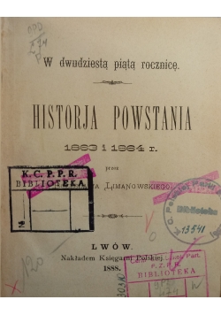 Historja powstania 1863 i 1964 r., 1888 r.