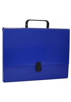 Teczka-pudełko Office Products PP A4 5cm, z rączką i zamkiem, granatowa