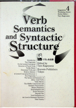 Verb Semantics and Syntactic Structure