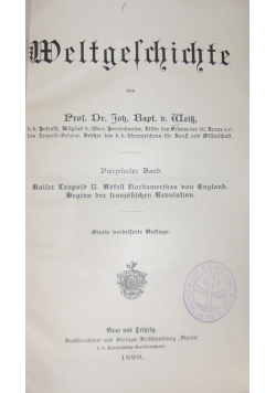 Weltgeschichte, 1899 r.