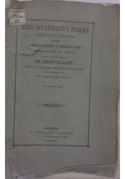 Iuris Ecclesiastici Publici Institutiones, 1881 r.