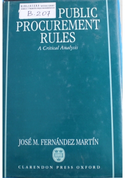 The Ec Public procurement rules