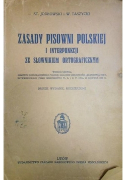 Zasady pisowni polskiej i interpunkcji ze słownikiem ortograficznym, 1936 r.