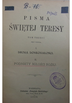 Pisma Św. Teresy, Droga doskonałości, 1900r.
