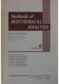 Methods of biochemical analysis, Vol. 9