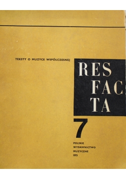 Teksty o muzyce współczesnej Res Facta 7